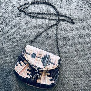 Sequin Patterned Crossbody Coin Purse